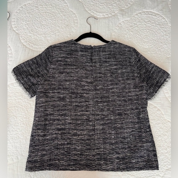 J Crew Navy Tweed Blouse - Picture 3 of 4